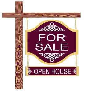 Fancy for sale and open house sign 