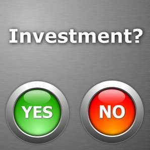 Investment? two buttons green yes and red no 